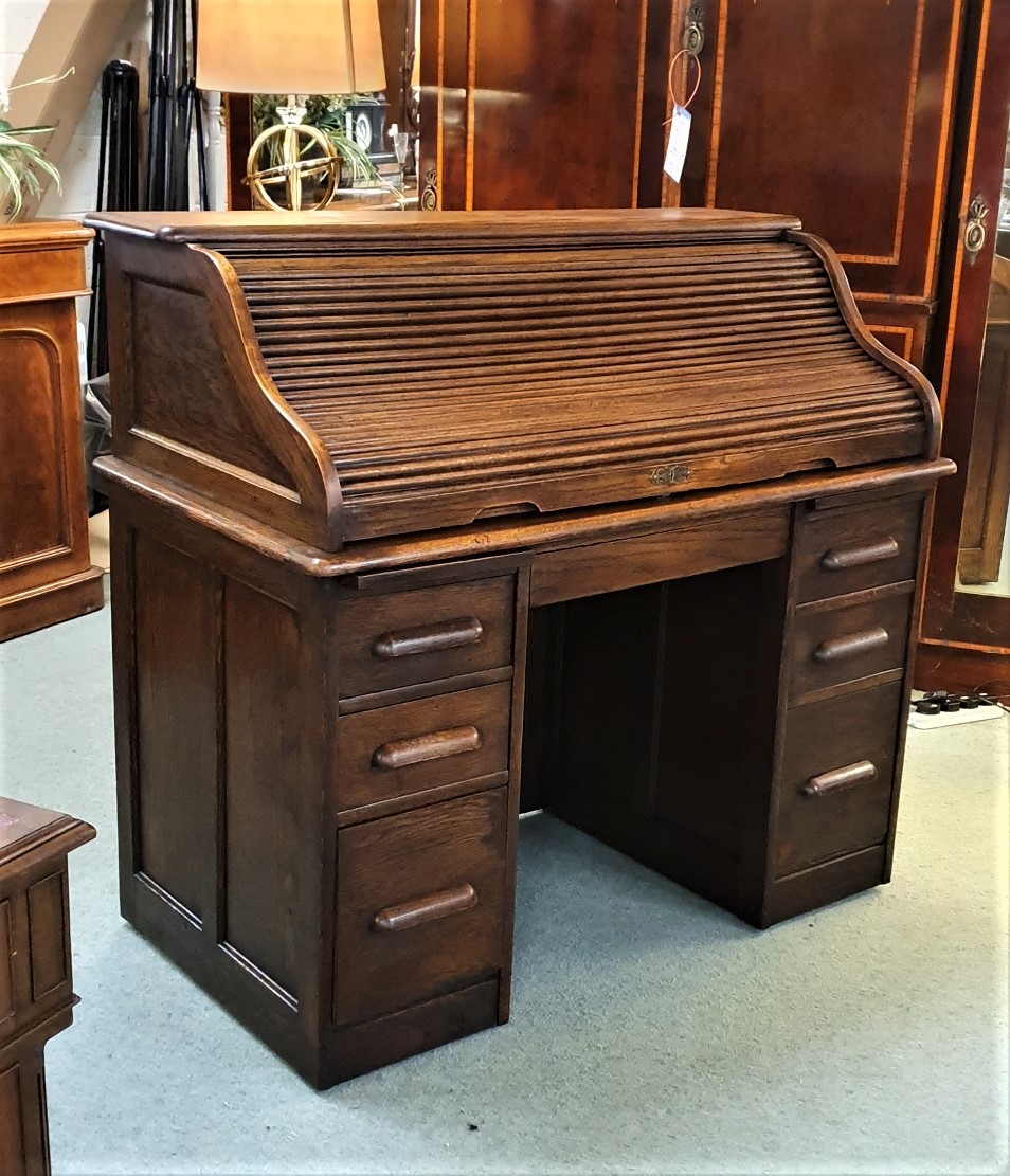 Antique roll up shop desk